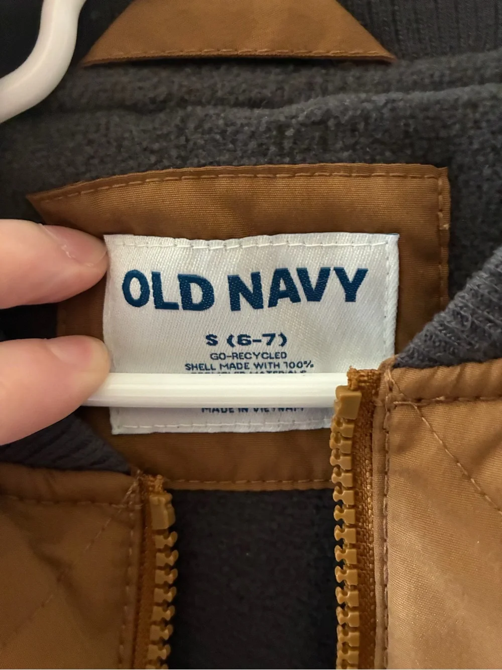 Old Navy Boys Quilted Tan Puffer Vest